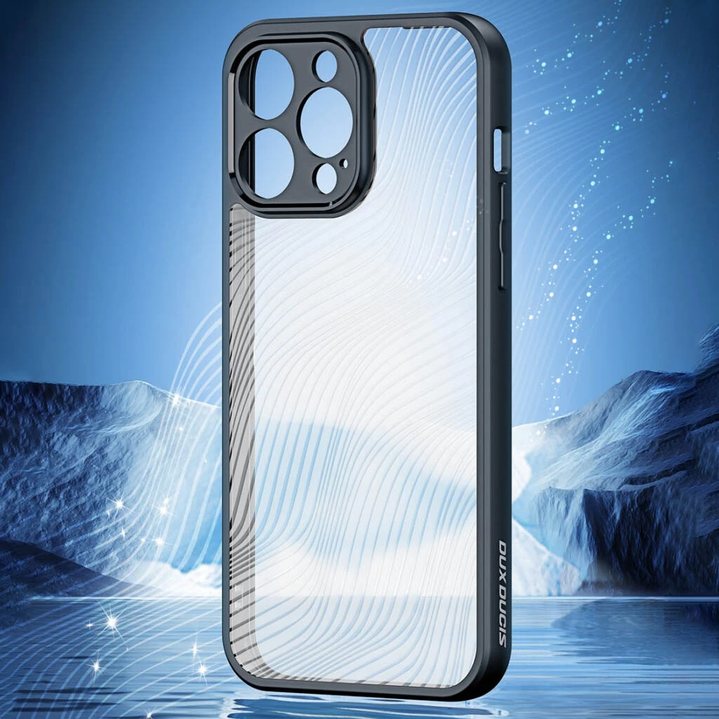 Dux Ducis iPhone 12 Pro Aimo Series Premium Buzlu Sert PC-TPU Kılıf-(5775) - Siyah