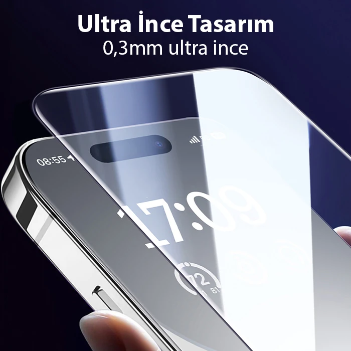 Baseus Schott iPhone 15 Pro Full Koruma Eye-Protection Tempered Cam Ekran Koruyucu-(5775) - Şeffaf 2