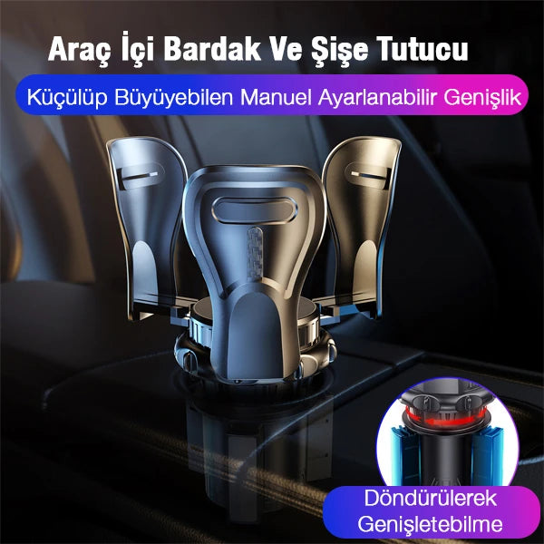 ALLY SB-6099 Araç İçi Ayarlanabilir Bardak Ve Şişe Tutucu-(5775) - Siyah