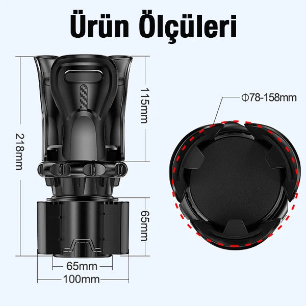 ALLY SB-6099 Araç İçi Ayarlanabilir Bardak Ve Şişe Tutucu-(5775) - Siyah