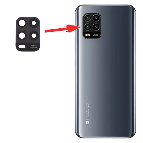 Xiaomi Mi 10 Lite Arka Kamera Camı Lens-(5775) - Siyah