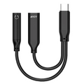Ally İphone 15 İçin Type-c Şarj + 3.5mm kulaklık 2İn1 Çevirici Adaptör-(5775) - Siyah