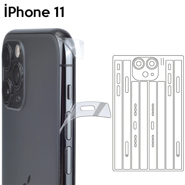 İPhone 11 6.1 Hidrojel Hayalet Yan Alt Üst Kamera Kaplama Film-(5775) - Şeffaf 2