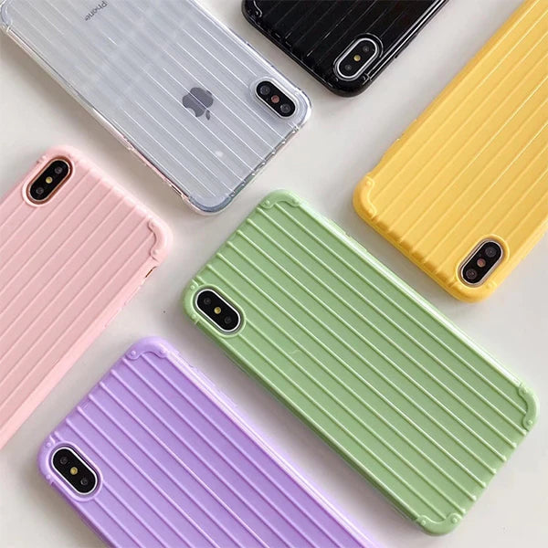 Ally iPhone XS İPhone X Trunk Lines ince Soft Silikon Kılıf-(5775) - Siyah