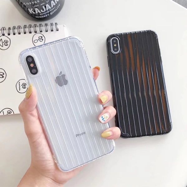 Ally iPhone XS İPhone X Trunk Lines ince Soft Silikon Kılıf-(5775) - Siyah