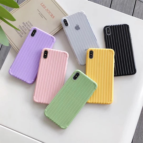 Ally iPhone XS İPhone X Trunk Lines ince Soft Silikon Kılıf-(5775) - Siyah
