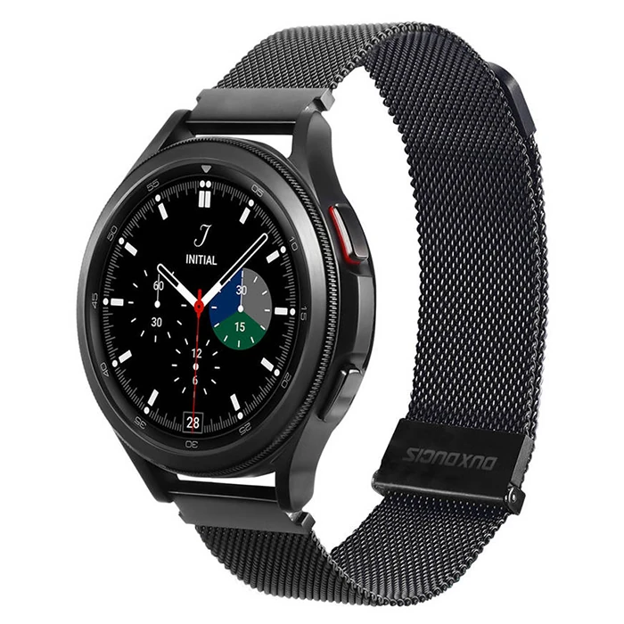 Dux Ducis SM Galaxy Watch 22MM-Huawei GT3-GT3 Pro 46MM-Magic 2 46MM Milano Loop Kayış Kordon-(5775) - Gold