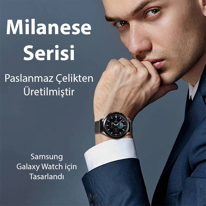 Dux Ducis SM Galaxy Watch 22MM-Huawei GT3-GT3 Pro 46MM-Magic 2 46MM Milano Loop Kayış Kordon-(5775) - Siyah