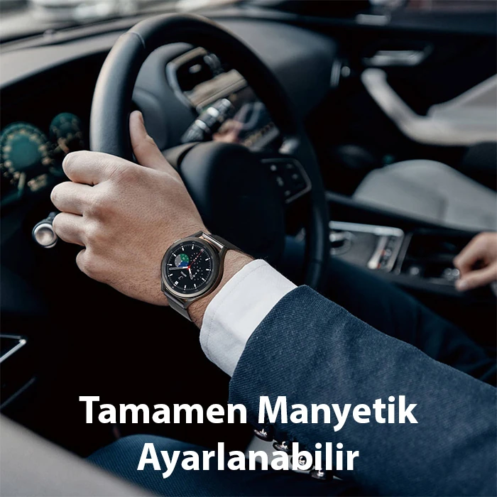 Dux Ducis SM Galaxy Watch 22MM-Huawei GT3-GT3 Pro 46MM-Magic 2 46MM Milano Loop Kayış Kordon-(5775) - Gold