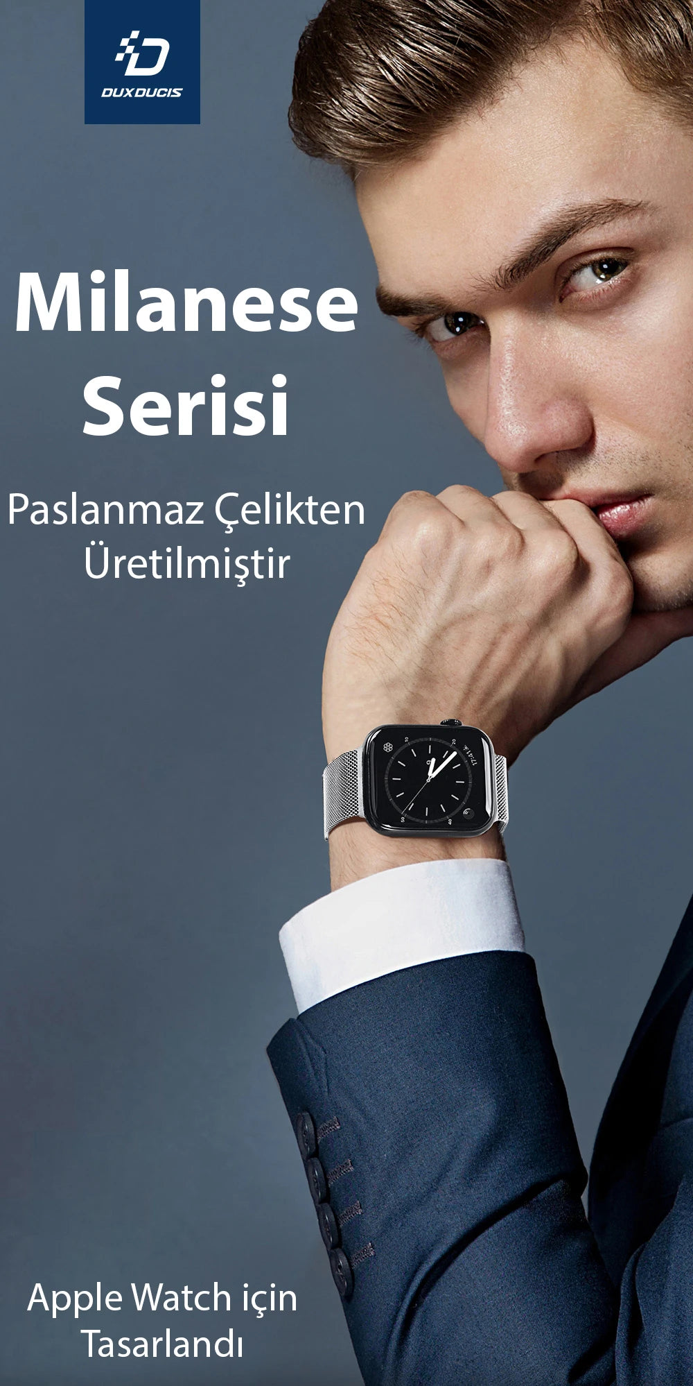 Dux Ducis SM Galaxy Watch 22MM-Huawei GT3-GT3 Pro 46MM-Magic 2 46MM Milano Loop Kayış Kordon-(5775) - Gold