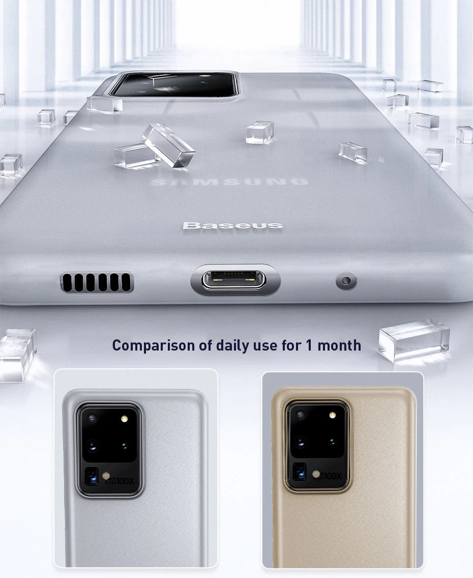 Baseus Wing Case Samsung Galaxy S20Ultra ince Matte PP Kılıf-(5775) - Şeffaf 2