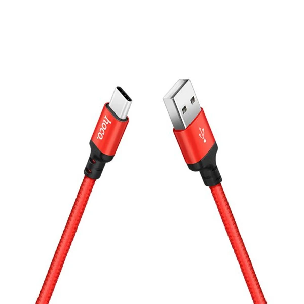 HOCO X14 Usb to Type-C Data ve Hızlı Şarj Kablosu-(5775) - Kırmızı