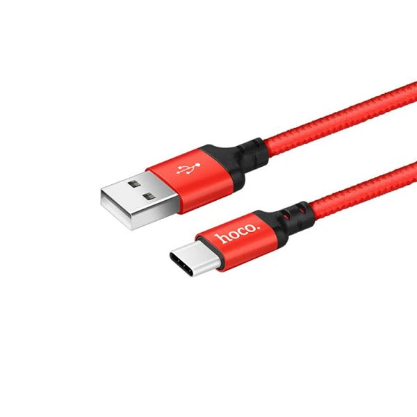 HOCO X14 Usb to Type-C Data ve Hızlı Şarj Kablosu-(5775) - Kırmızı