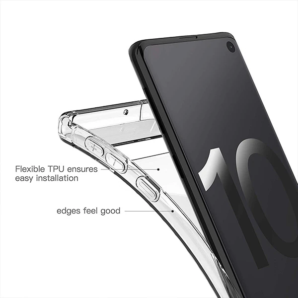 Ally Sm Galaxy S10 Anti-Drop Darbe Emici Silikon Kılıf-(5775) - Şeffaf 2