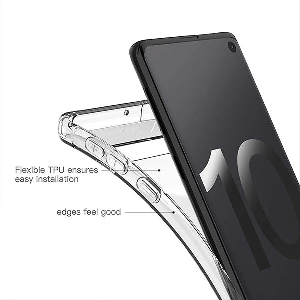 Ally Sm Galaxy S10 Anti-Drop Darbe Emici Silikon Kılıf-(5775) - Şeffaf 2