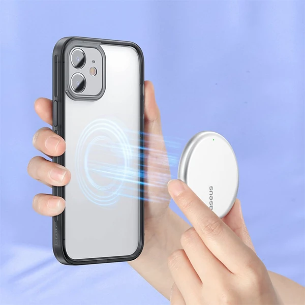 Baseus iPhone 12 Mini Kamera Lens Koruyuculu Frame Kılıf-(5775) - Beyaz