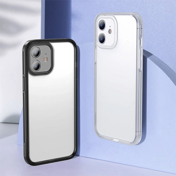 Baseus iPhone 12 Mini Kamera Lens Koruyuculu Frame Kılıf-(5775) - Beyaz