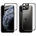 İPhone 11 Pro Metal Çerçeve Ön Arka 3D Full Tempered Cam Koruyucu-(5775) - Rose Gold