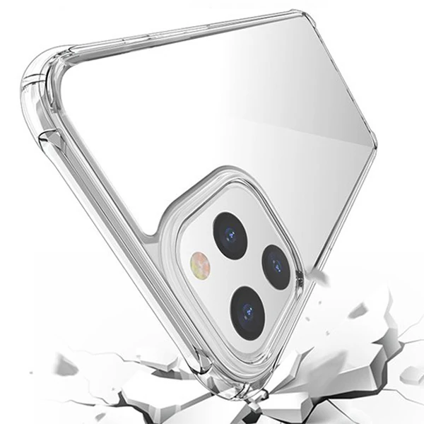 İPhone 12 Pro Max 6.7 Anti-Drop Silikon Kılıf Shockproof Şeffaf  kılıf-(5775) - Şeffaf 2