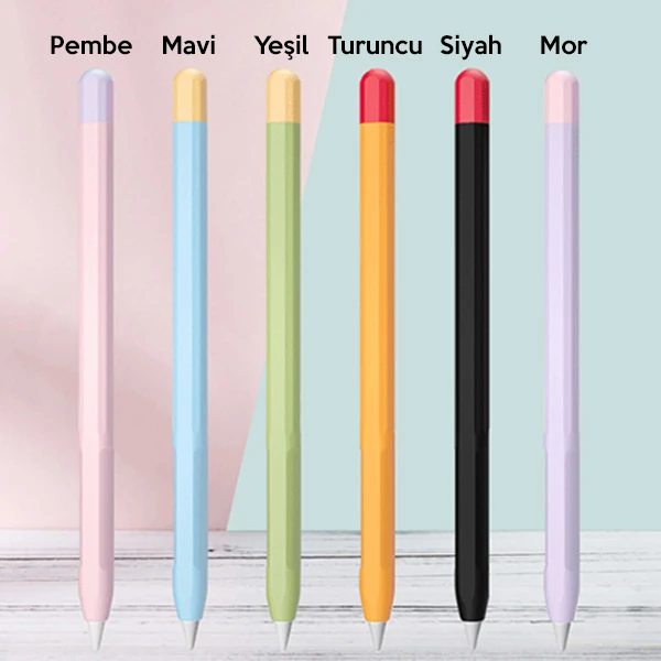 Ally Apple Pencil 2 İçin Koruyucu Kaymaz Silikon Kılıf-(5775) - Siyah