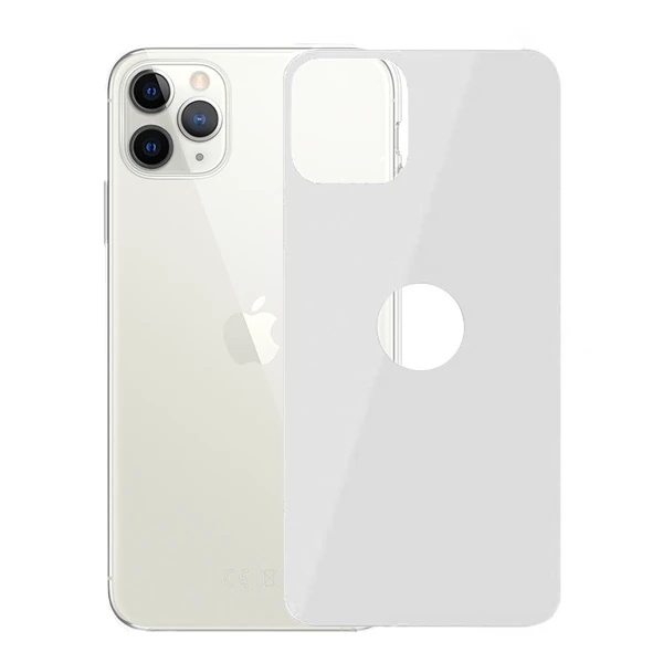 İPhone 11 Pro Max  6.5 inch Full Arka Koruma Tempered Kırılmaz Cam-(5775) - Beyaz