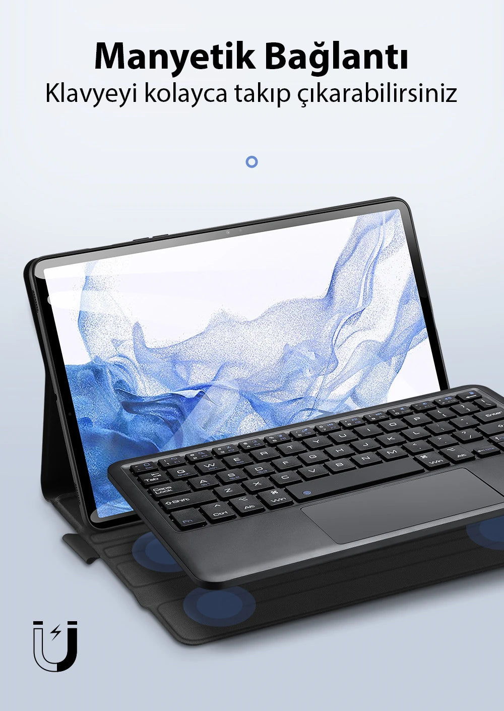 Dux Ducis SM Galaxy Tab S8/S7 Bluetooth Klavye Touchpad Kılıf X700-X706-T870-T875-T876B-(5775) - Siyah