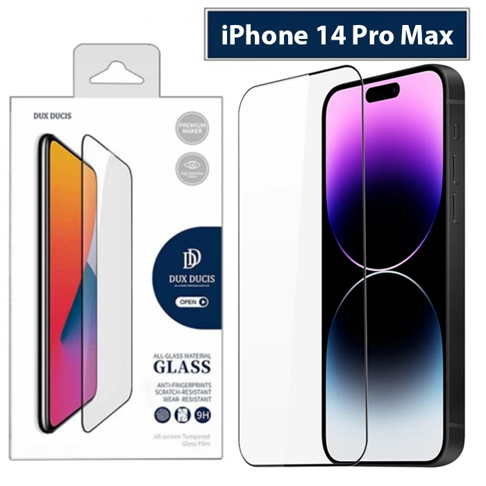 Dux Ducis iPhone 14 Pro Max 6.7 Full Kaplama Cam Ekran Koruyucu-(5775) - Siyah