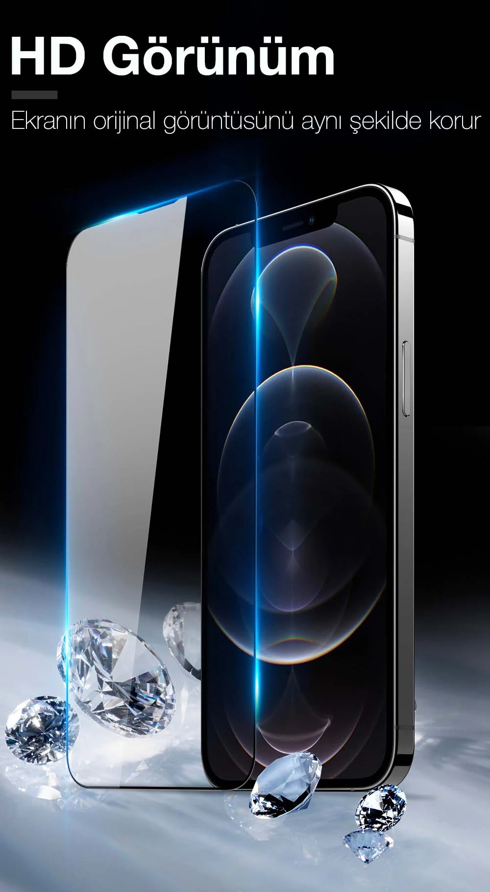 Dux Ducis iPhone 14 Pro Max 6.7 Full Kaplama Cam Ekran Koruyucu-(5775) - Siyah