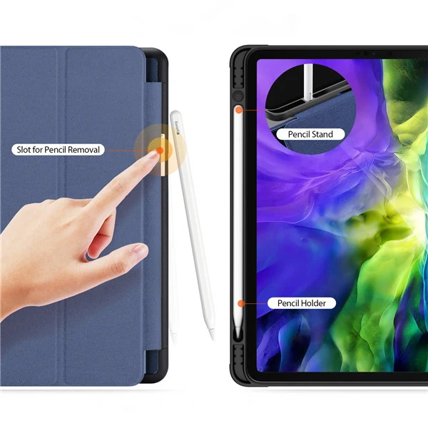 DUX DUCİS iPad Pro 12.9 (2021-2020-2018 )Kılıf Kalem Yerli Soft Tpu Mıknatıslı Domo Series Kılıf-(5775) - Pembe