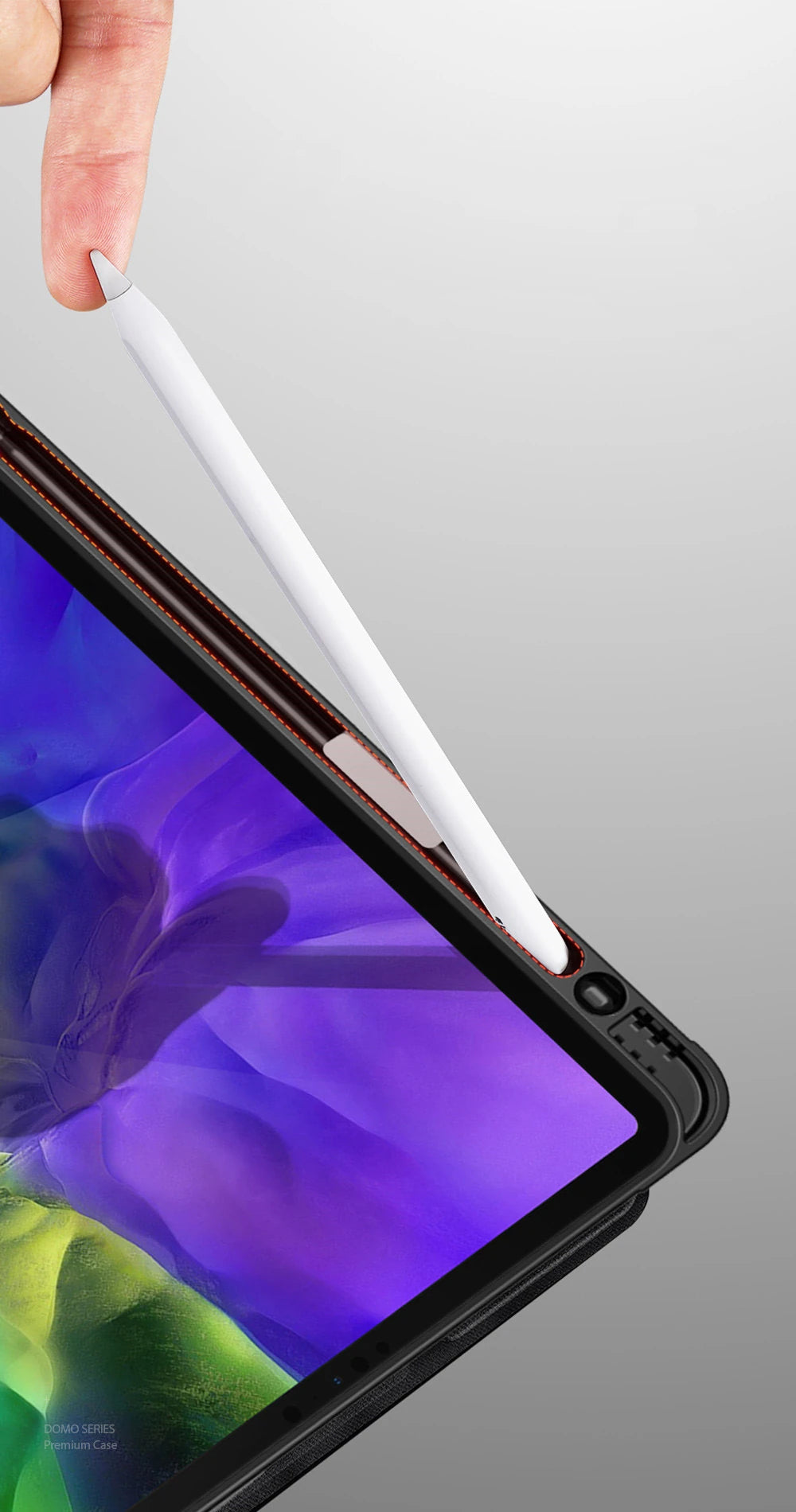 DUX DUCİS iPad Pro 12.9 (2021-2020-2018 )Kılıf Kalem Yerli Soft Tpu Mıknatıslı Domo Series Kılıf-(5775) - Pembe