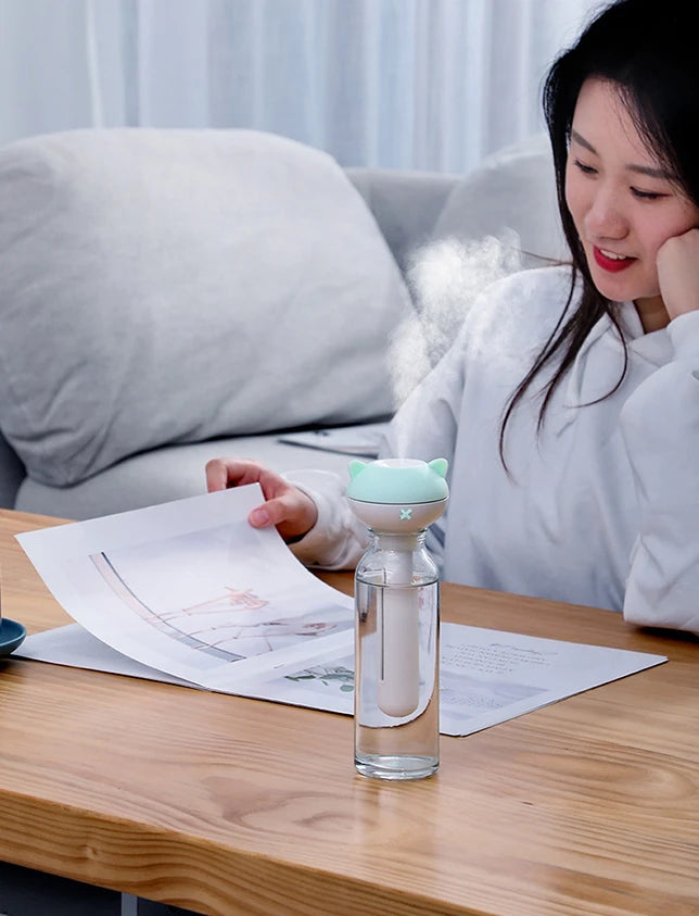 Baseus Magic wand Ev Ofis Nemlendirici Aroma Yayıcı+ Gece Lambası-(5775) - Pembe