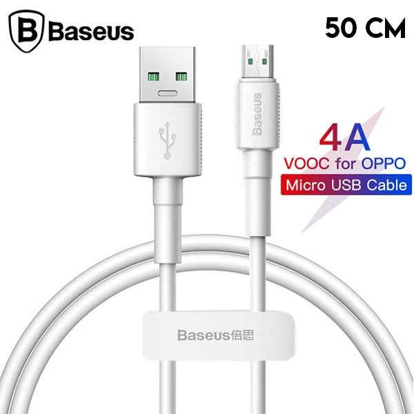 Baseus Mini White Micro USB 4A OPPO VIVO Dash Usb Şarj Kablosu 0.5cm-(5775) - Beyaz