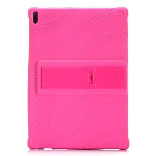 Lenovo Tab E10 TB-X104F Tab 4 10.1 Inch Tablet Standlı Silikon Kılıf-(5775) - Kırmızı