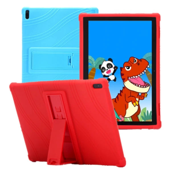 Lenovo Tab E10 TB-X104F Tab 4 10.1 Inch Tablet Standlı Silikon Kılıf-(5775) - Yeşil
