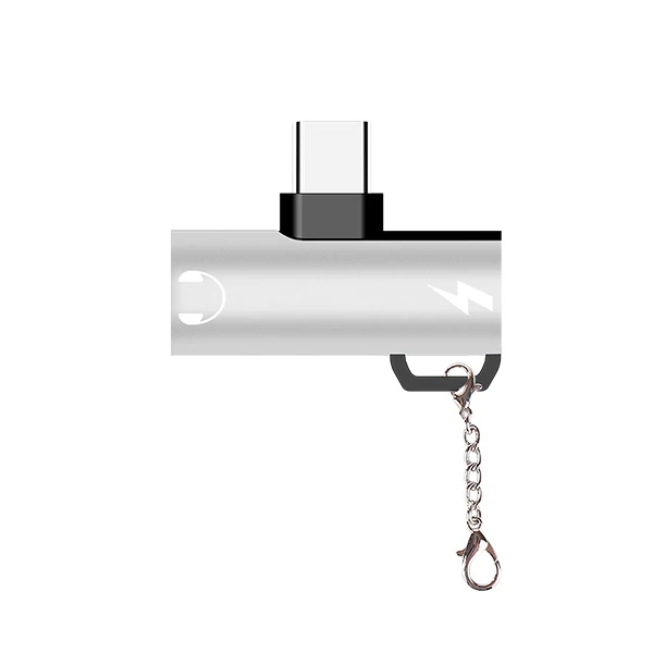 Anahtarlık Dual Usb Type C Şarj Dönüştürücü Başlık Adaptör-(5775) - Gold