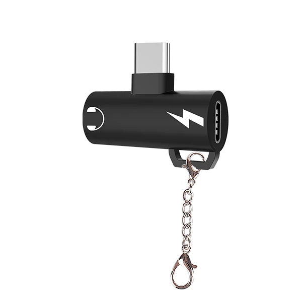 Anahtarlık Dual Usb Type C Şarj Dönüştürücü Başlık Adaptör-(5775) - Gold