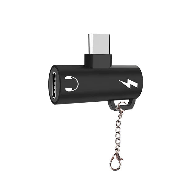 Anahtarlık Dual Usb Type C Şarj Dönüştürücü Başlık Adaptör-(5775) - Gold
