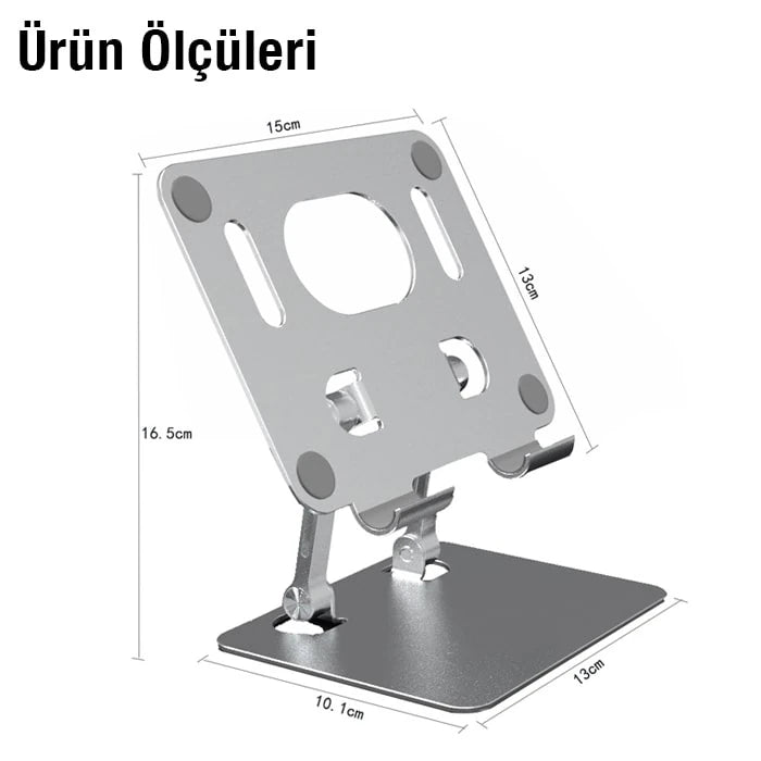 Ally H07 Katalanabilir Alüminyum Tablet ve Telefon Tutucu Standı-(5775) - Gri