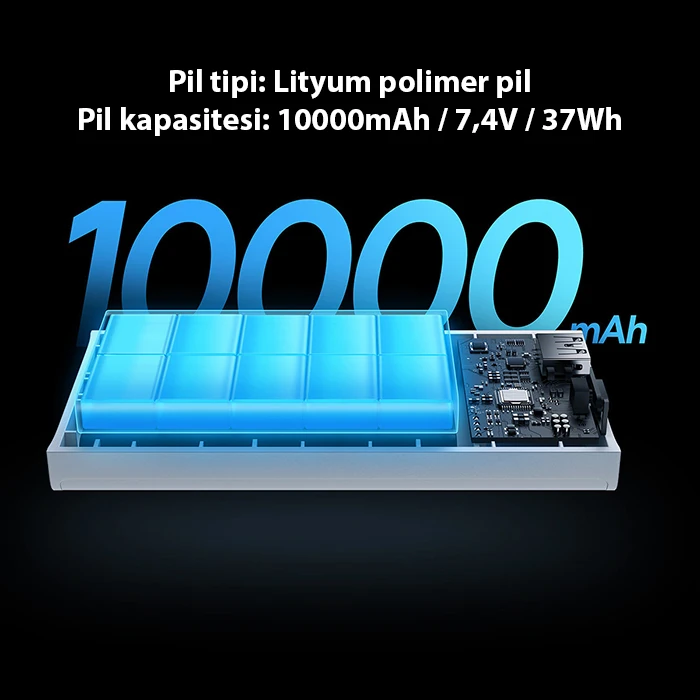 Baseus Adaman2 Digital Display 10000mAh 30W Powerbank Taşınabilir Şarj Cihazı VOOC Edition-(5775) - Beyaz