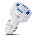 USLİON QC3.0 4- Port Çıkışlı Çoklu Usb Araç Şarjı Şarj Aleti-(5775) - Siyah