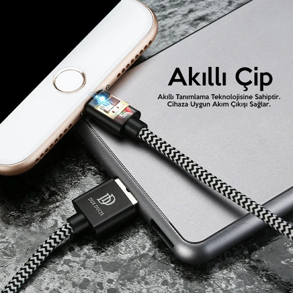 Dux Ducis K-One Cable İPhone  Usb Şarj Kablosu 1 METRE-(5775) - Siyah