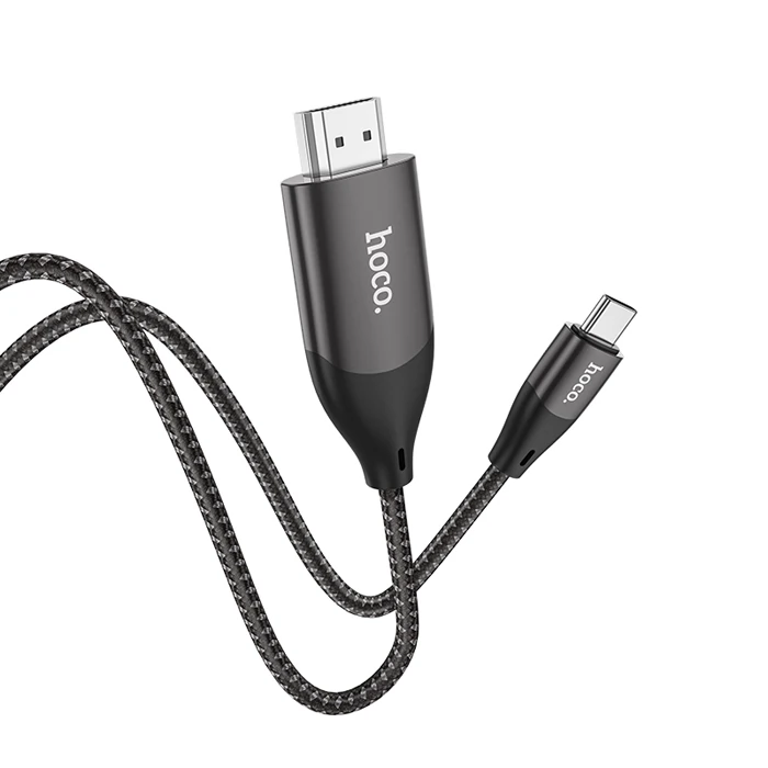 HOCO UA16 Type-C to HDMI 4K 30hz Ses ve Görüntü Aktarma Kablosu-(5775) - Siyah