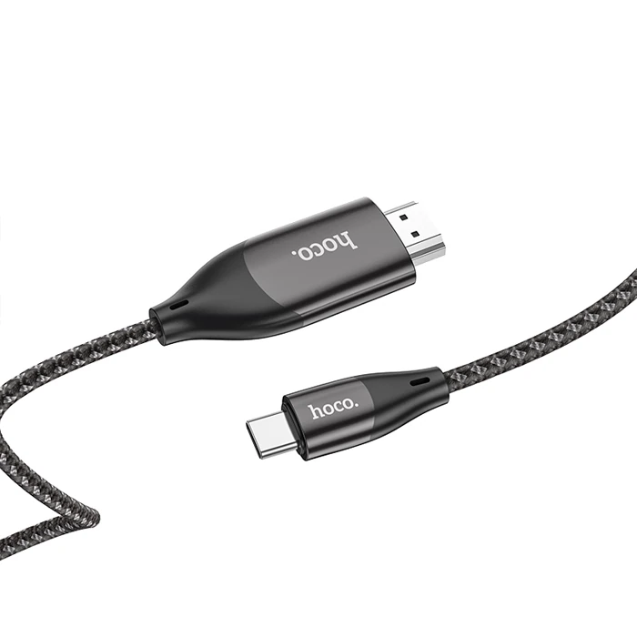 HOCO UA16 Type-C to HDMI 4K 30hz Ses ve Görüntü Aktarma Kablosu-(5775) - Siyah