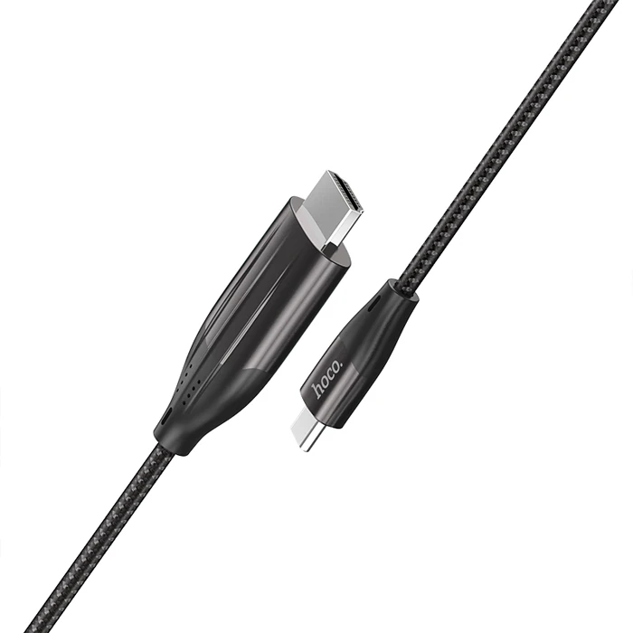 HOCO UA16 Type-C to HDMI 4K 30hz Ses ve Görüntü Aktarma Kablosu-(5775) - Siyah