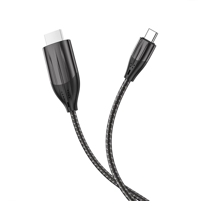 HOCO UA16 Type-C to HDMI 4K 30hz Ses ve Görüntü Aktarma Kablosu-(5775) - Siyah