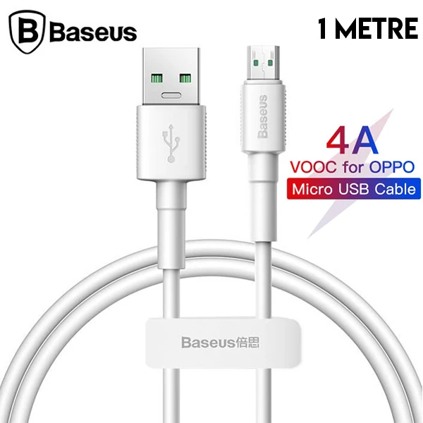 Baseus Mini White Micro USB 4A OPPO VIVO Dash Usb Şarj Kablosu 1Metre-(5775) - Beyaz