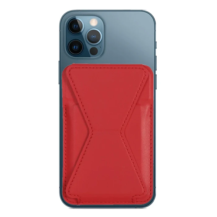ALLY İPhone 15-14- 13-12'ler İçin Standlı Deri Cüzdan Magsafe Kartlık Cüzdan Kılıf-(5775) - Yeşil
