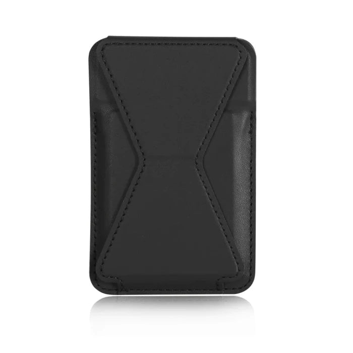 ALLY İPhone 15-14- 13-12'ler İçin Standlı Deri Cüzdan Magsafe Kartlık Cüzdan Kılıf-(5775) - Kırmızı