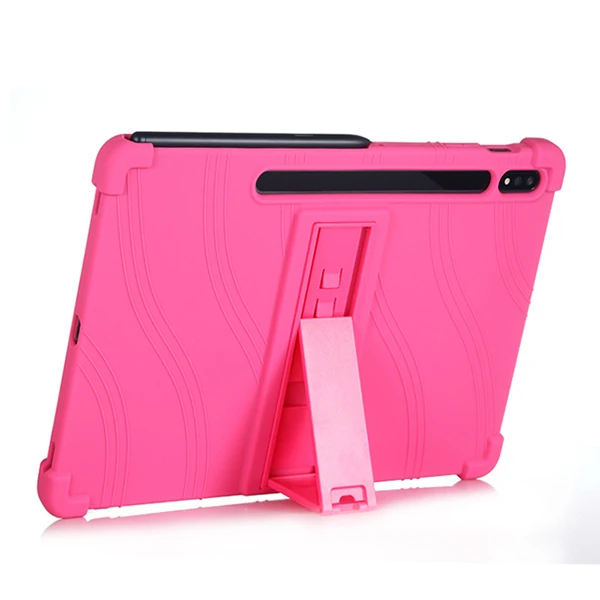 ALLY Galaxy Tab S8 S7 T870 /  T875 11 inç Standlı Silikon Kılıf-(5775) - Siyah