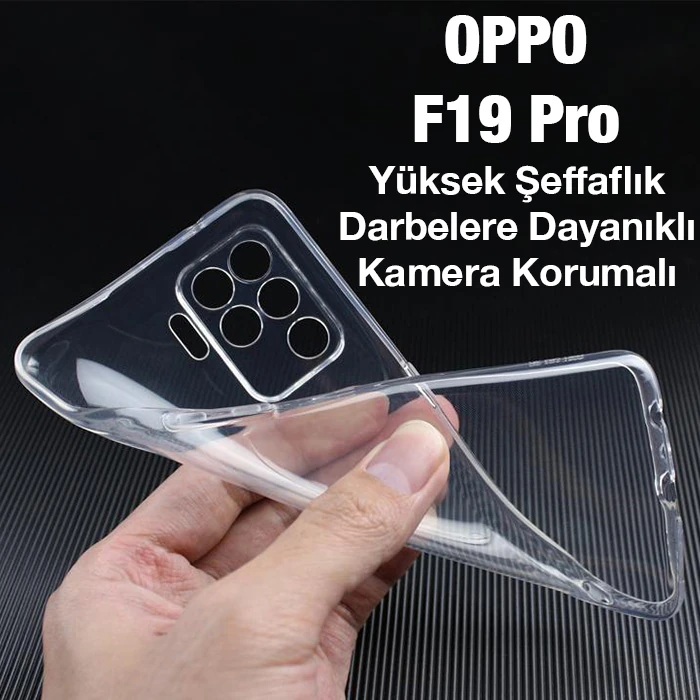 Ally OPPO F19 Pro Kılıf Kamera Korumalı Ultra İnce Şeffaf Silikon Kılıf-(5775) - Şeffaf 2